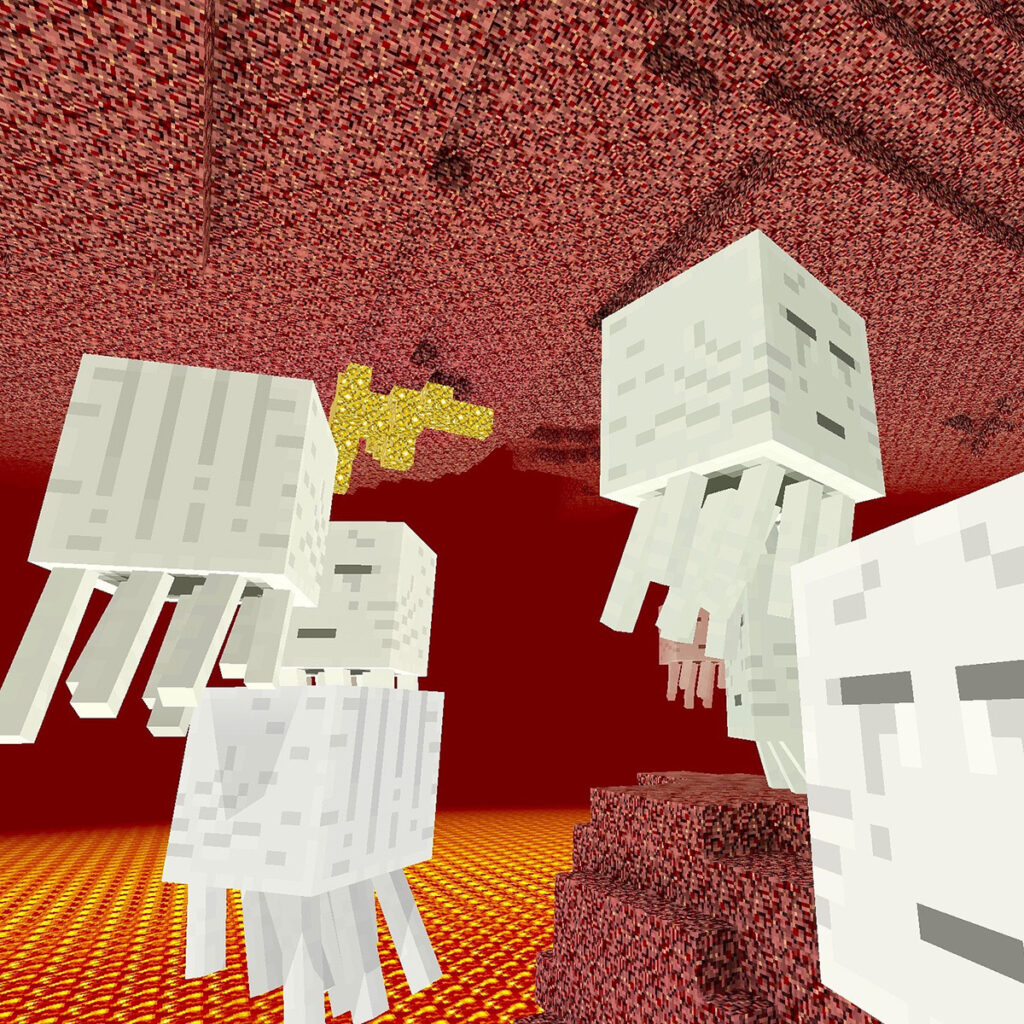 Ghasts (Minecraft-Monster-Geister) im Nether